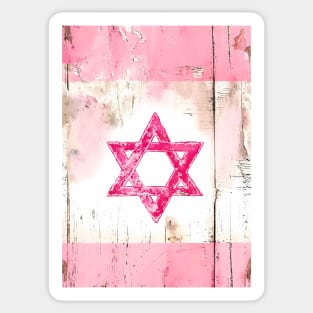 Pink Shabby Chic Star of David Painting Sticker